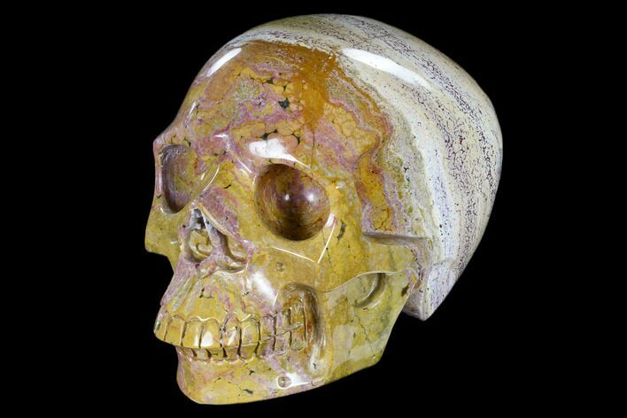 Realistic, Polished Ocean Jasper Skull #116504